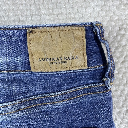 American Eagle Women Shorts 12 Distressed Midi Cut Off Jorts Mid Rise Stretch - Picture 18 of 18