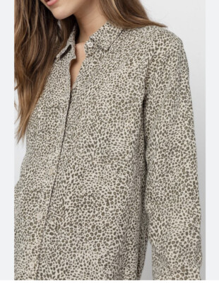 #ad #ad Rails Ingrid Raw Edge Leopard Print Button Front Shirt XS.New Tags $39.99