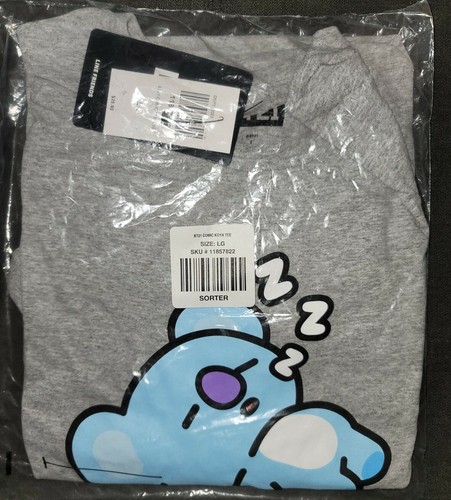 BT21 Sleepy Comic Koya Koala T-Shirt Grey Large New with Tags NWT