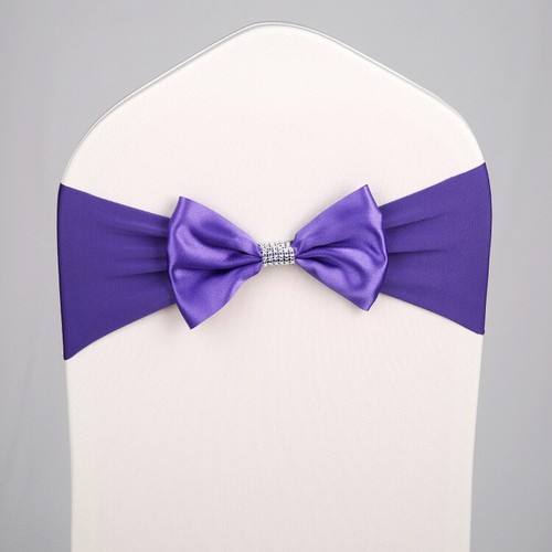 10 PCS Spandex Elastic Bow Chair Sashes Cover Wedding Party Banquet Decor - Picture 16 of 19