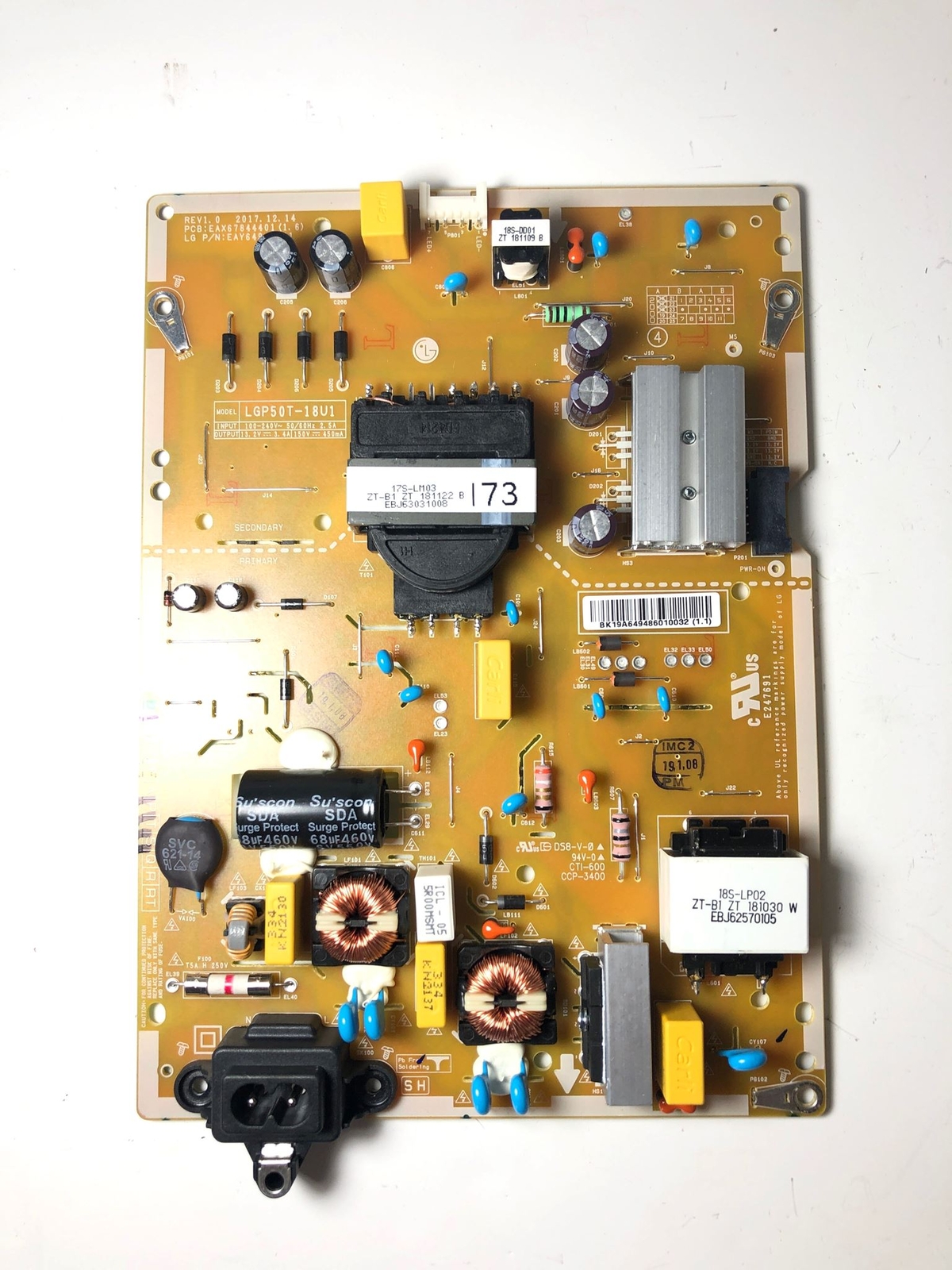 LG EAY64948601 Power Supply and LED Driver Board Replacement for TV Repair and Maintenance, Compatible with Select LG Models