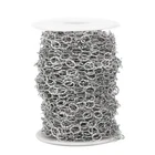 Txtured Stainless Steel Oval Link Chain Rolo Link Chain Findings for DIY Jewelry