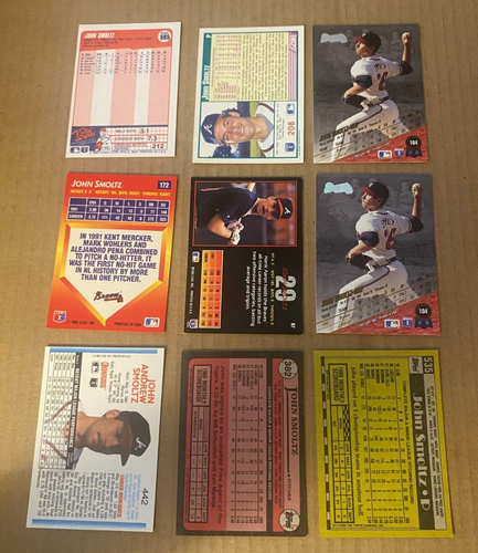 John Smoltz 9 Karten Lot Atlanta Braves inklusive RC S503 - Bild 2 von 2