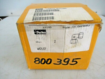 NEW PARKER 90 DEGREE TUBE FITTINGS ERMETO ORIGINAL BOX OF TWO 42L W42LCF