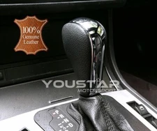 Genuine Leather + CHROME AUTOMATIC Shift Knob for BMW E81 E87 E90 E92 E91 E63 Z4