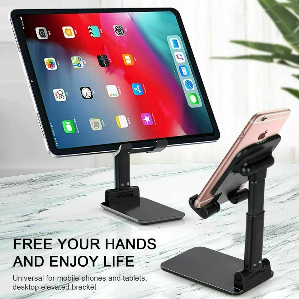 Cell Phone Stand Tablet Mount Fordable Desktop Holder Cradle Dock Mobile iPhone - Image 3 of 4