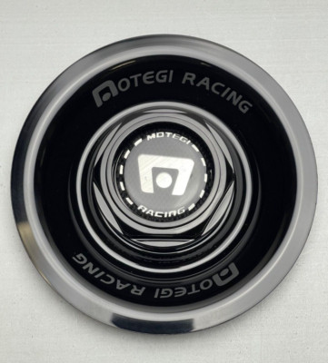 USED Motegi Racing FF7 Gloss Black Thread In Wheel Center Cap 2237840306