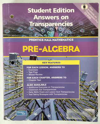 Prentice Hall Pre-Algebra Student Edition Answers on Transparencies