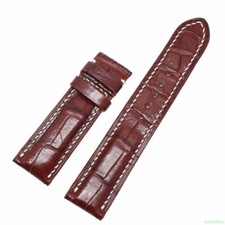 20/18mm Brown Genuine Padded Leather Watch Strap Band  EZJ906