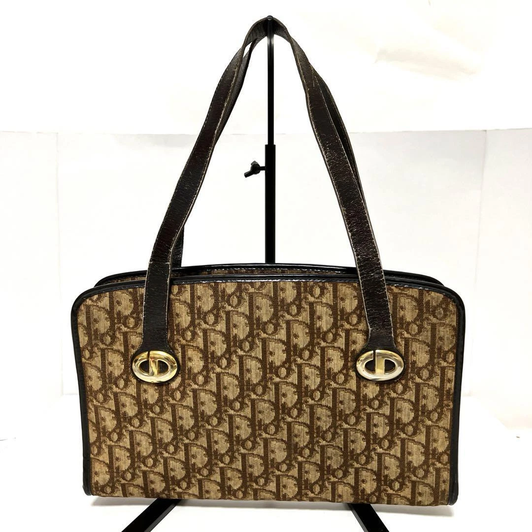 Mini sac à main Christian Dior trotteur toile couleur camel (occasion)
