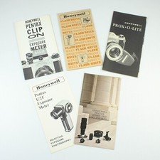 Lot of 5 - Honeywell Pentax Camera Accessories Brochure Pamphlets - Vintage 60's