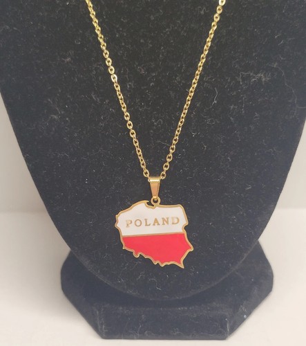 gold Poland country necklace New without tags Stainless steel