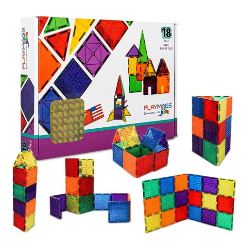 Playmags Magnetic Tiles, Magnetic Building Bricks, Playmags Exclusive Magnetic - Picture 2 of 8