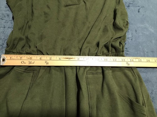 Women’s size large green sleeveless elastic waist romper V-neck - Picture 6 of 12
