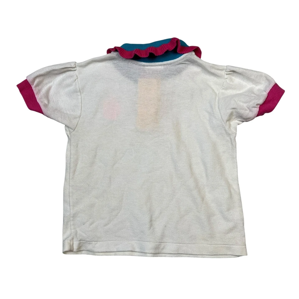 Camisa Polo Calle Sésamo De Colección Años 80 Telly Monstruo Cuello Volantes DEFECTUOSA Niña Niño Pequeño 4 Foto 2 de 4