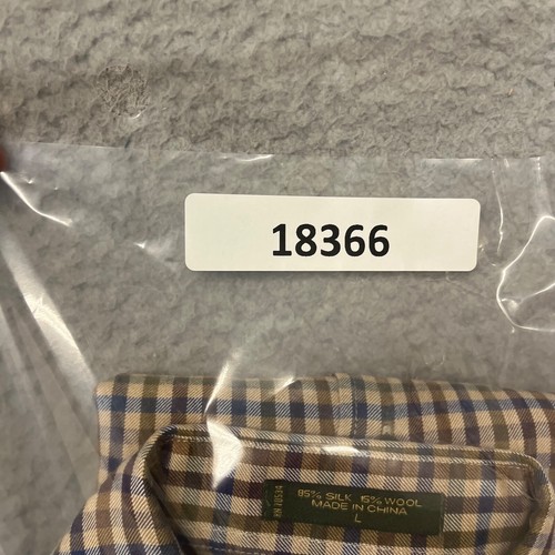 Orvis Shirt Mens L Brown Plaid Silk Wool Blend Button Up Long Sleeve Heritage - Picture 8 of 8