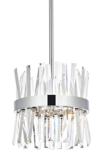 Crystal Pendant Chandelier Light Fixture Chrome Bedroom Bar Kitchen Island 12" - Picture 4 of 9