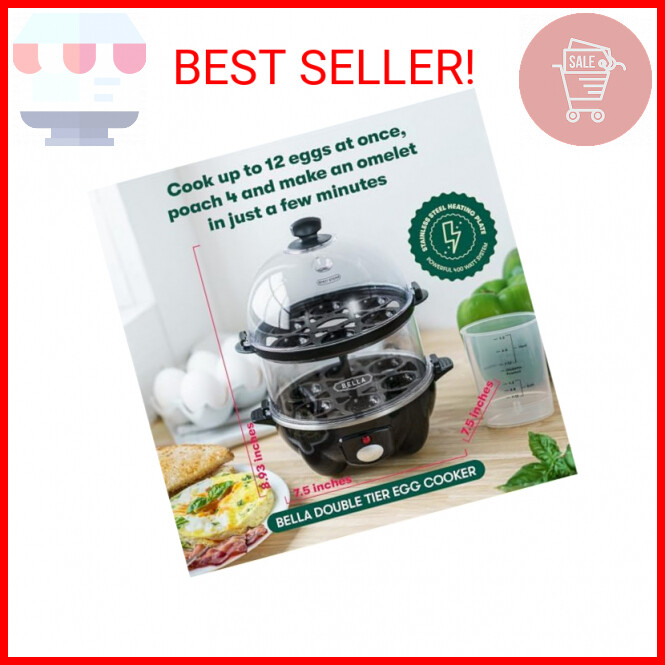 Bella Double Tier Egg Cooker Boiler Rapid Maker Poacher for Easy Meal Prep Bella Double Tier Egg Cooker Boiler Rapid Maker Poacher for Easy Meal Prep