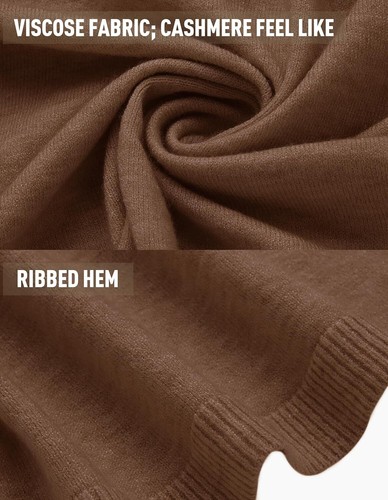 Women's Versatile Knitted Shawls Scarf Poncho Sweater Buttons Thermal Wrap Cape - Picture 40 of 165