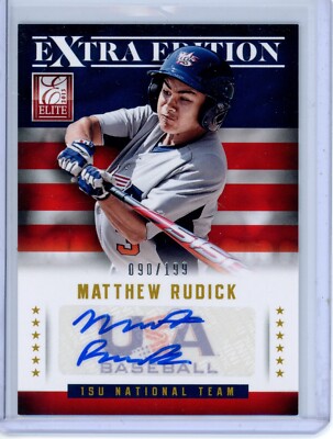 Matt Rudick 2013 Elite Extra Edition Matthew Rudick 15 USA National Team Auto 090/ ...