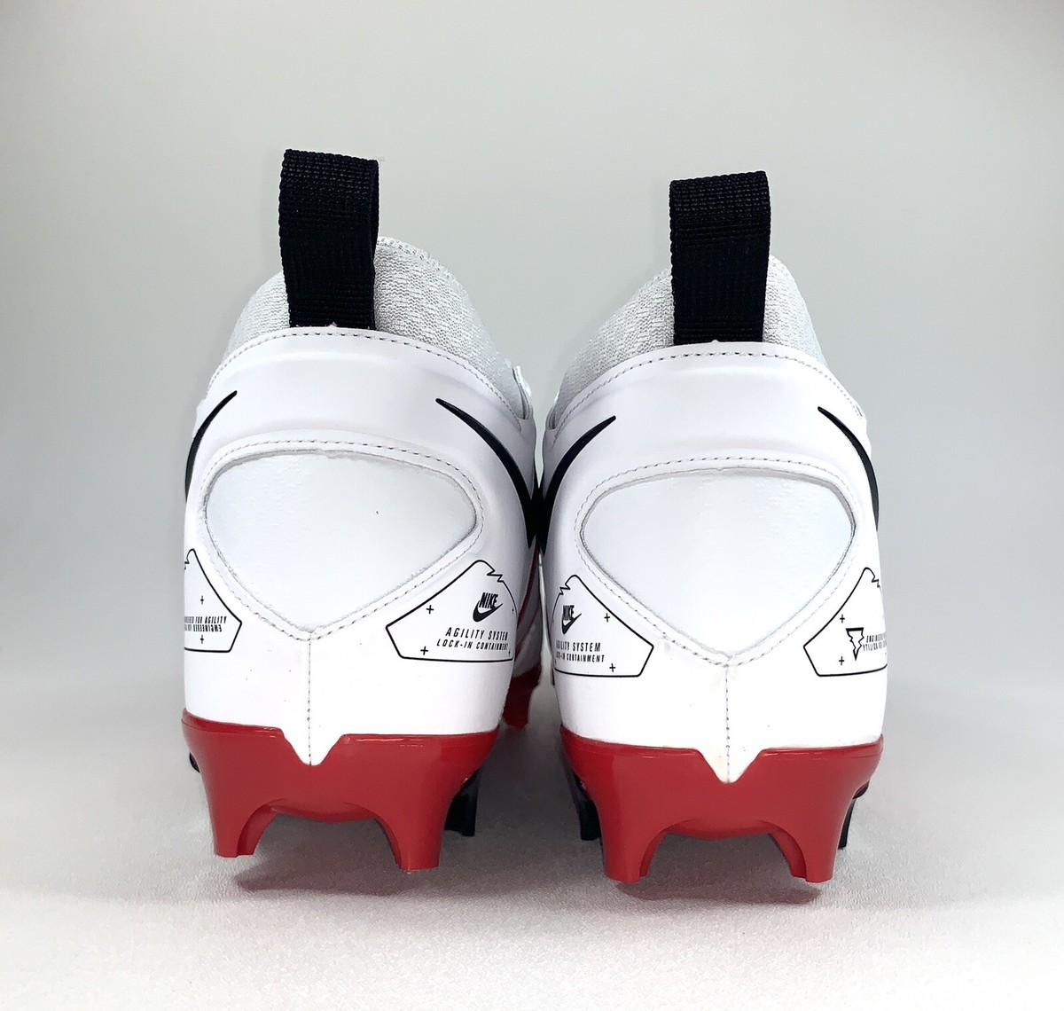 Nike Alpha Menace Pro 3 White Black Red Football Cleats Men Size 10.5 CT6649-103 Nike Alpha Menace Pro 3 Mid Football Cleats White Red CT6649  main image 2