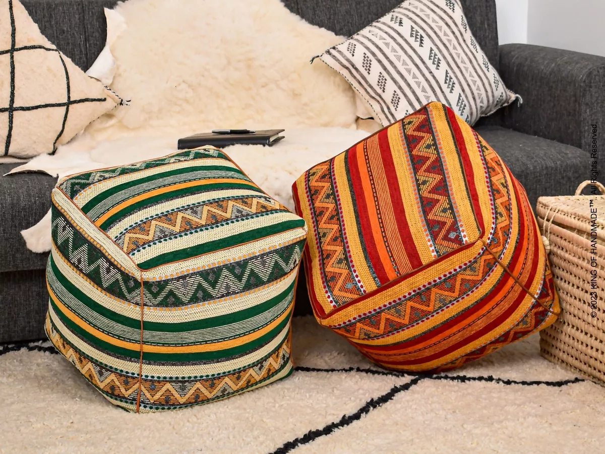 Round on sale ottoman cushion