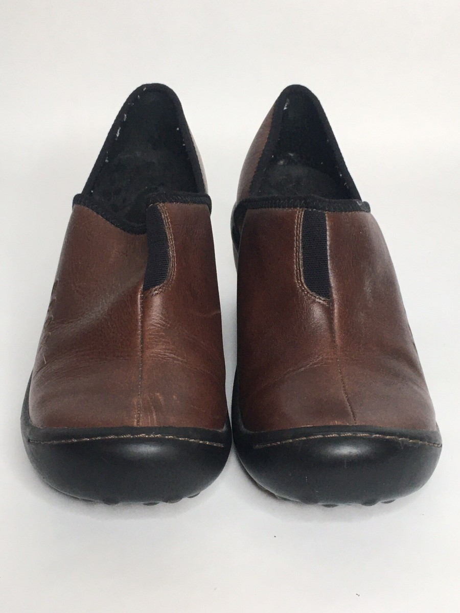 women priva 7 M Brown leather slip on shoe heel | eBay