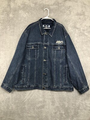 South Pole Denim Jacket Mens Size XXL Blue Graffiti *Flaw