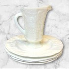Harvest Milk Glass Large Pitcher & Cups by Colony | Set of 5 | Excellent Conditi
