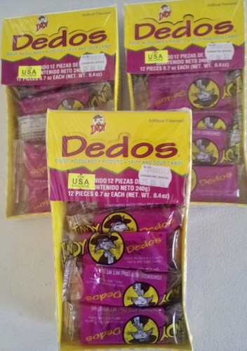 3 X DEDOS INDY SPICY SOUR MEXICAN CANDY Dulce Tamarindo De Mexico 36 Total Pcs - Picture 3 of 3