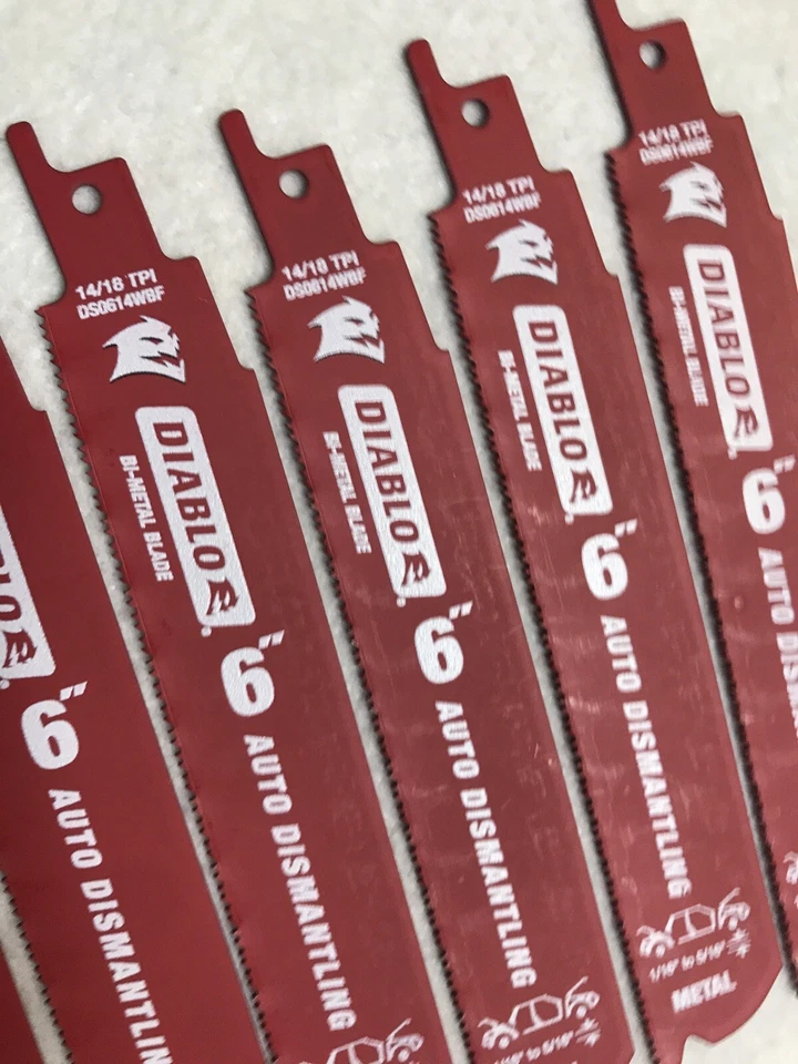50 hojas de sierra recíprocas Diablo 6" 14/18 TPI desmontaje automático 5 paquetes de diez Foto 4 de 4