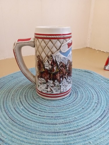 Budweiser “1985” Vintage Holiday Stein Beer Mug "A" Series Limited Edition