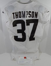 2020 Cleveland Browns Tedric Thompson #37 Game Used White Practice Jersey 40 063
