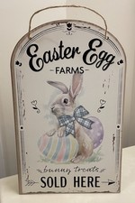 Easter Egg Farms Bunny Sign Decorative Glam Farmhouse Spring Cottage Decoration