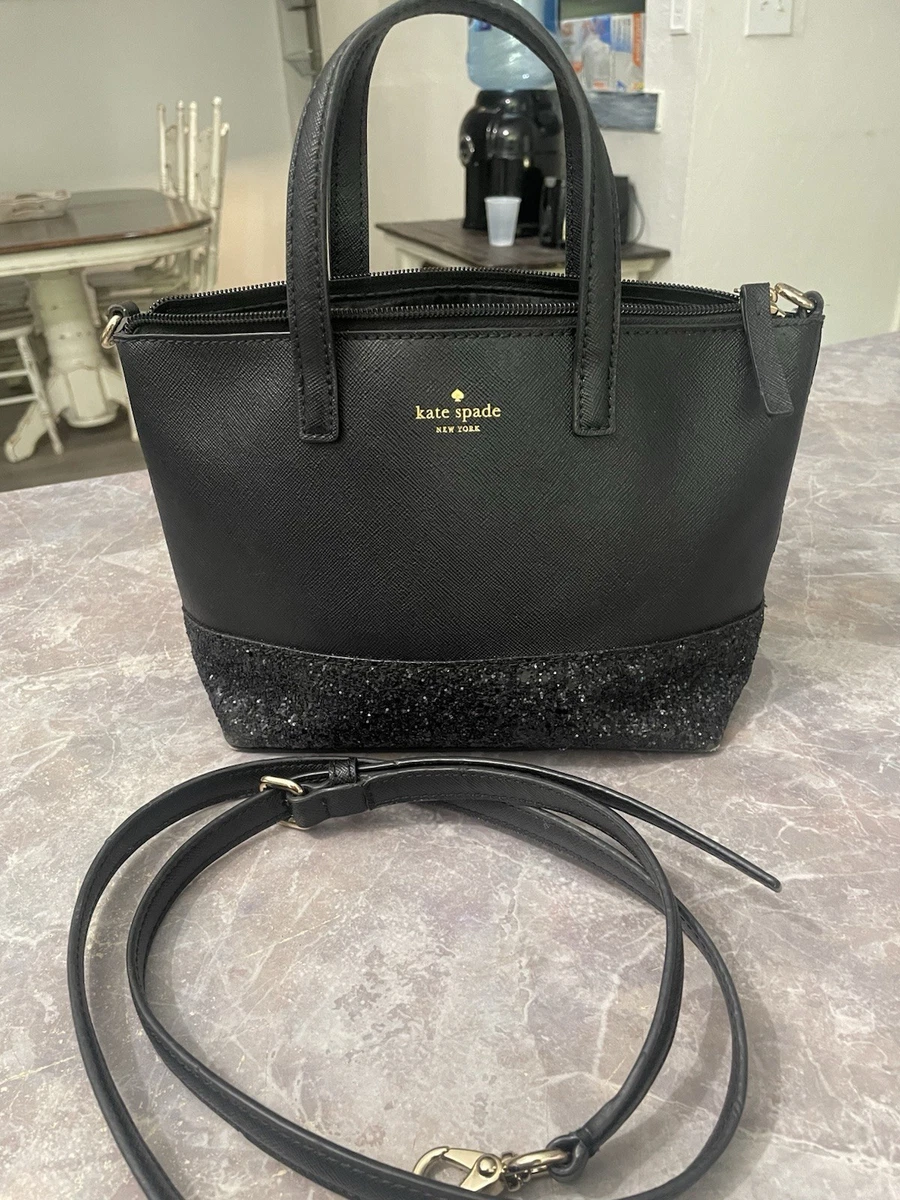 kate spade new york Glitter Satchel/Top Handle Bag Black Bags