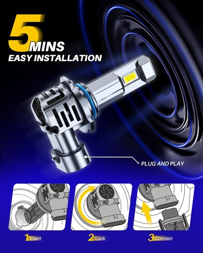 AUTOONE CANBUS 9006 HB4 LED Headlight Kit High Low Beam Bulbs Bright 6000K White - Imagen 8 de 13