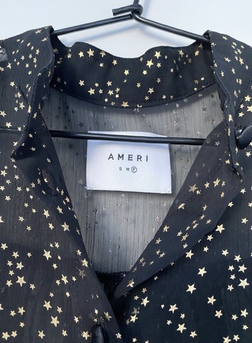 AMERI (Amelie) Japan Fashion 3/4 Sleeve Black Top Gold Stars Free Size (S) - Bild 4 von 7