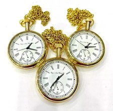 Lot of 3 vintage elgin pocket Watch Collectible Antique Brass Pocket Watch GIFT