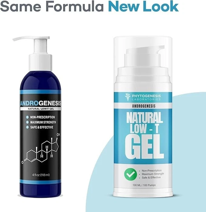 ANDROGENESIS Natural Low-T Support Gel - T Booster for Men - 1 Month Supply - Image 2 of 4