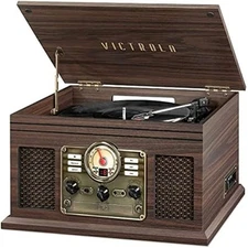 Victrola Nostalgic 6-in-1 Bluetooth Record Player & Multimedia Center with