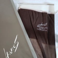 Hanes 415M 10-1/2M 10.5M 3 Pair Stocking Town Taupe Reinforced Sheer VTG NOS