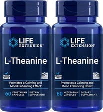 Life Extension L-Theanine, 200 mg, 60 Vegetarian Capsules 2 pack