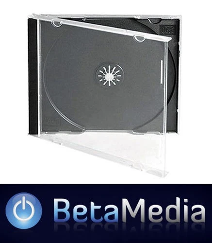 25 x Jewel CD Cases with Black Tray Single Disc - Australian Standard Size Case