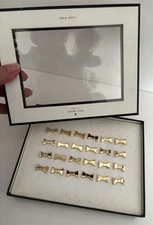 Set of 24 New KATE SPADE NEW YORK  1/2" Gold Metal Bow PUSH PINS Bulletin Board