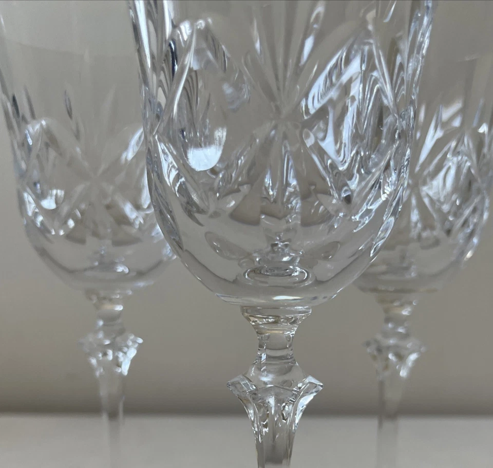 Juego de 3 copas de vino vintage de cristal Spiegelau firmadas en alemán en muy buena condición Foto 2 de 4