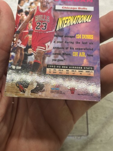 93-94 Stadium Club Basketball Micheal Jordan 1st Day Issue Vielfliegerkarte - Bild 4 von 5