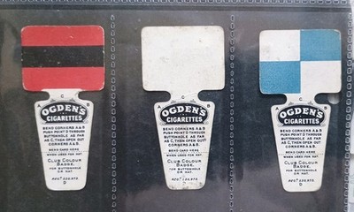 OGDENS - FOOTBALL CLUB BADGES 1910 (FORM) - TOTTENHAM, PRESTON, DERBY COUNTY,FULHAM