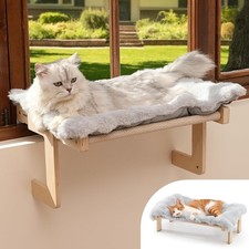 Cat Window Perch, Transformable Cat Hammock with Fluffy Cushion for Window