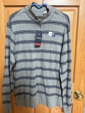 Chaps Gray 1/4 Zip Revirsible Sweater Men  s Med NWT