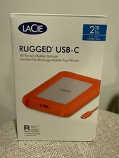 LaCie Rugged USB-C 2TB Portable External Hard Drive STFR2000800 Shockproof NEW